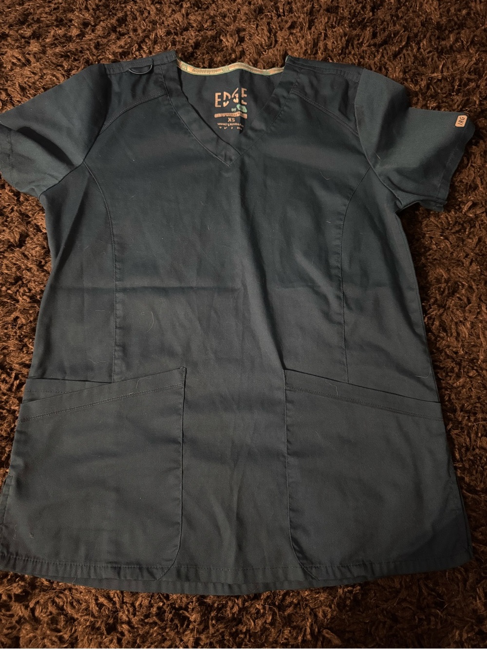 EDGE by IRG Navy Short-Sleeve V-Neck Medical Scrub Top
